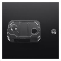 Couverture jetable transparente pour alimentation Couverture jetable transparente pour alimentation sur fond noir