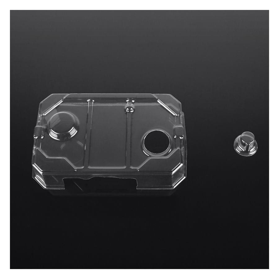 Couverture jetable transparente pour alimentation Couverture jetable transparente pour alimentation sur fond noir