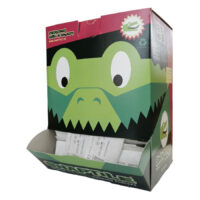 Pince à épiler stérile jetable en boîte Emballage vert avec motif de crocodile, rempli de pinces à épiler stériles jetables
