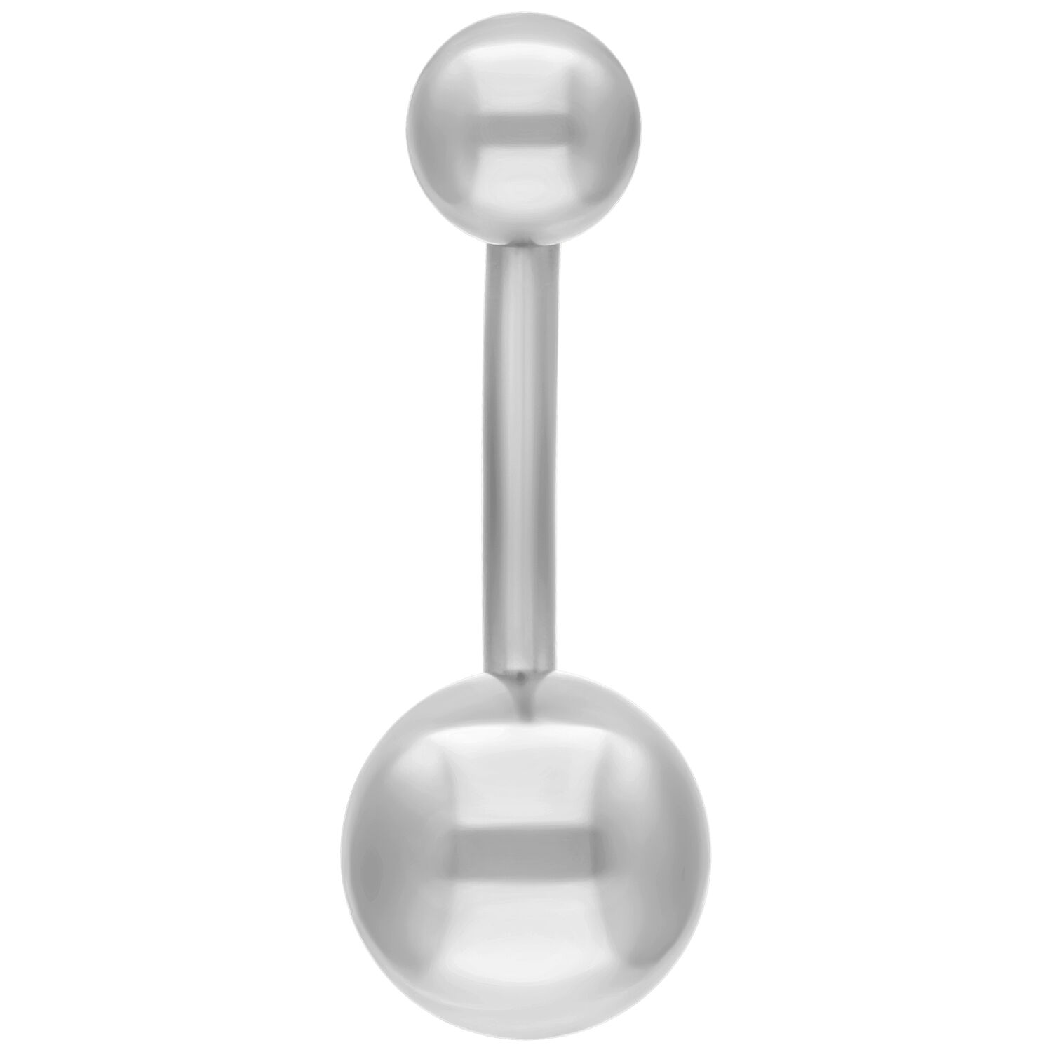 Banane de nombril en argent en acier chirurgical Piercing de nombril en argent en acier chirurgical sur fond blanc