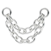 Chaîne de piercing argentée 15mm Wildcat Chaîne de piercing double argentée, 15 mm, sur fond blanc