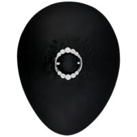 Clicker de téton argenté avec doubles cristaux sur fond noir
