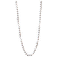 Élégant collier de perles synthétiques en argent Long collier de perles synthétiques en acier chirurgical sur fond blanc