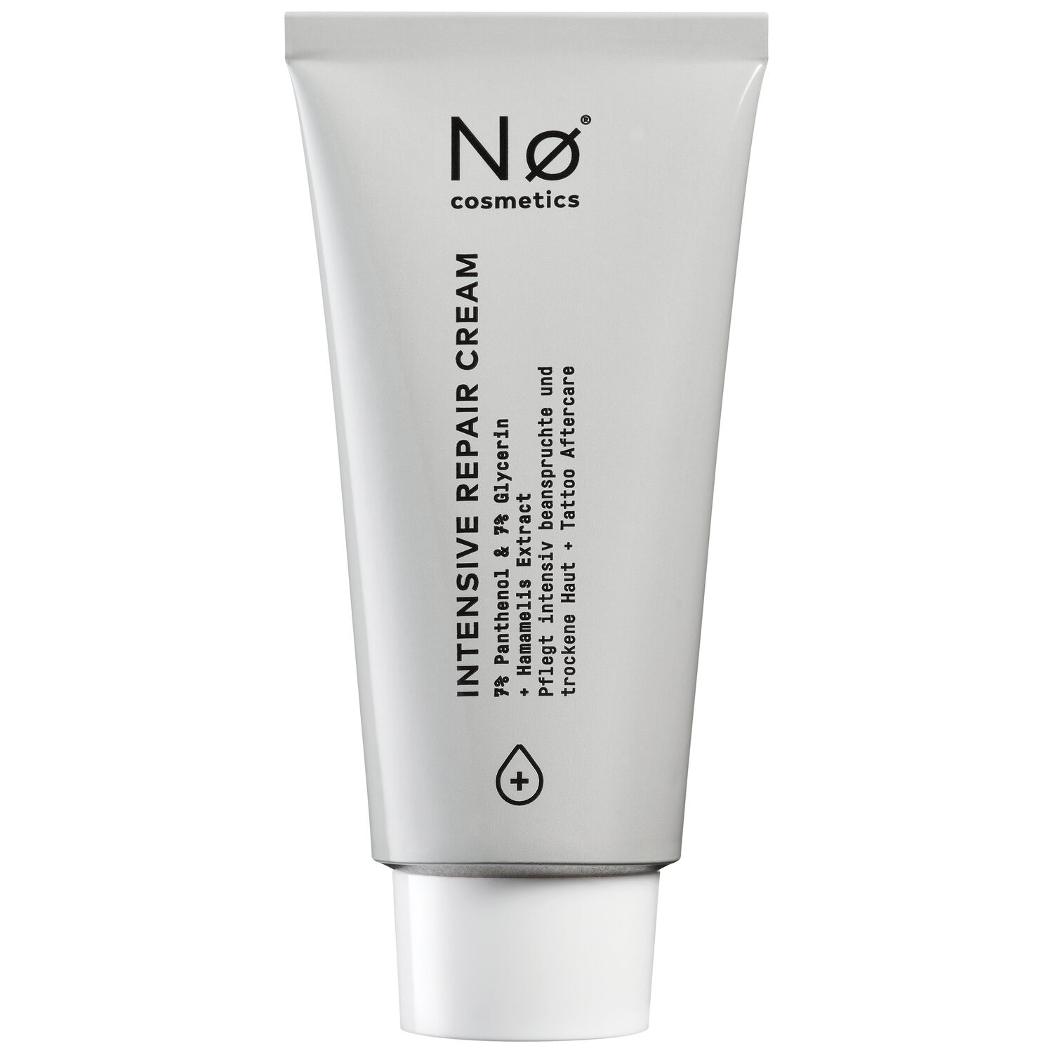 Nø Cosmetics Crème Réparatrice Intensive Tube 50ml Tube gris de la Crème Réparatrice Intensive Nø Cosmetics sur fond blanc