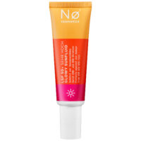 No Cosmetics Glowy Sunfluid SPF50 50ml Tube Tube rose et orange de No Cosmetics Glowy Sunfluid sur fond blanc