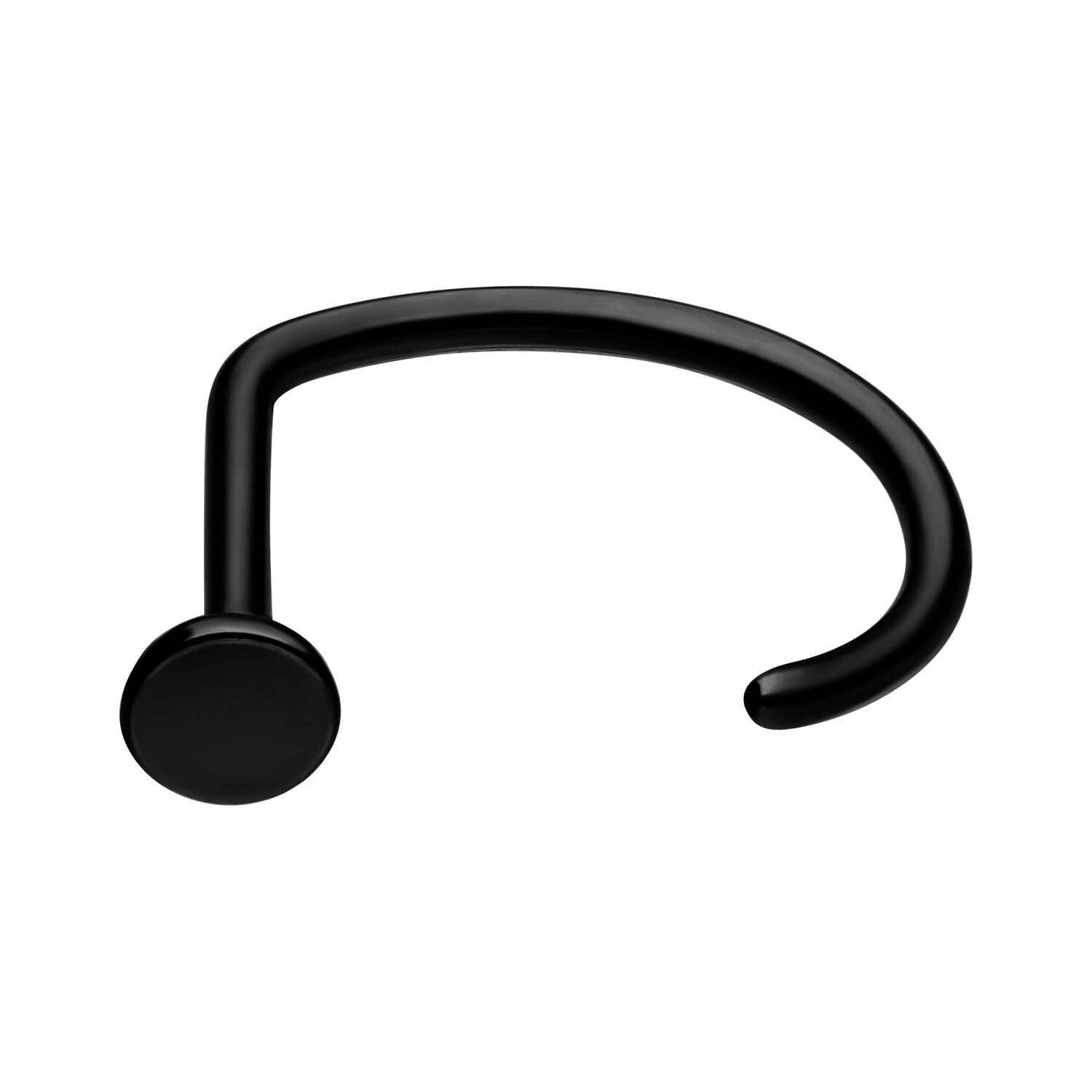 Clou de nez en titane noir 0,8 mm Clou de nez en titane noir de 0,8 mm sur fond blanc