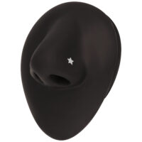 Clou de nez noir avec design étoile Clou de nez noir avec petite étoile argentée sur fond noir