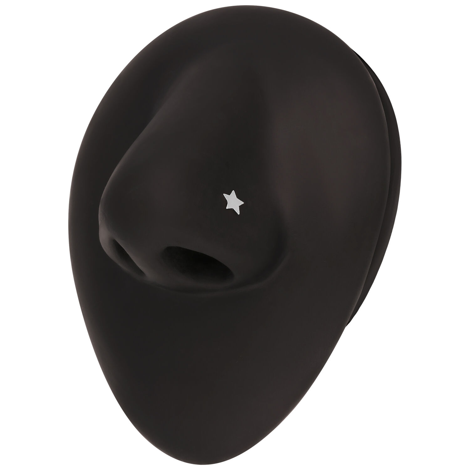 Clou de nez noir avec design étoile Clou de nez noir avec petite étoile argentée sur fond noir