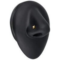 Clou de nez en or 18K avec cristal Clou de nez en or 18K avec cristal clair sur fond noir
