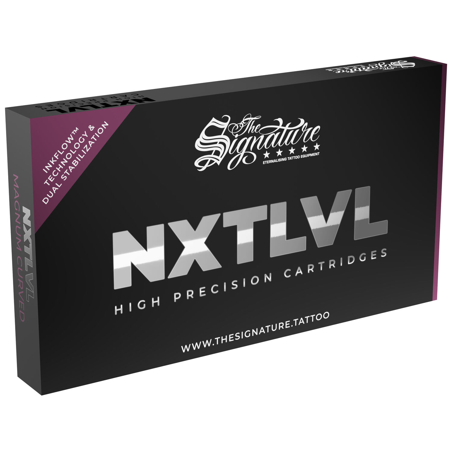 Wildcat Magnum Curved Cartridges - 10 pcs Boîte noire avec écriture argentée 'NXT LVL' sur fond blanc