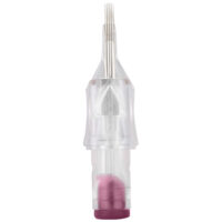 Magnum Curved Medium Taper Tattoonadeln 10er Box Cassette d'aiguilles de tatouage transparente avec 7 aiguilles, base violette