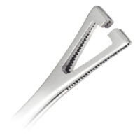 Wildcat® - Open End Duval Piercing Werkzeug Outil Open End Duval argenté avec pointe dentelée sur fond blanc