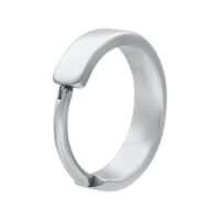 Anneau Clicker Grand Statement en Argent Anneau articulé en argent en acier chirurgical sur fond blanc
