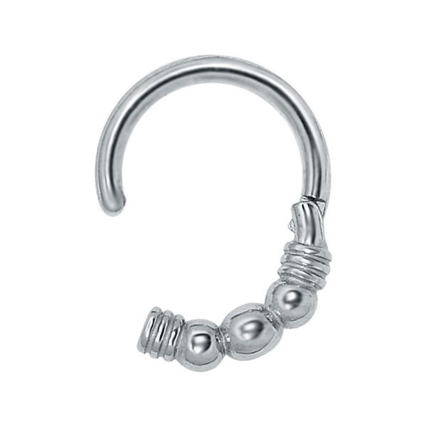 Esmeralda Clicker en argent avec boules Clicker Esmeralda en argent avec design à boules sur fond blanc