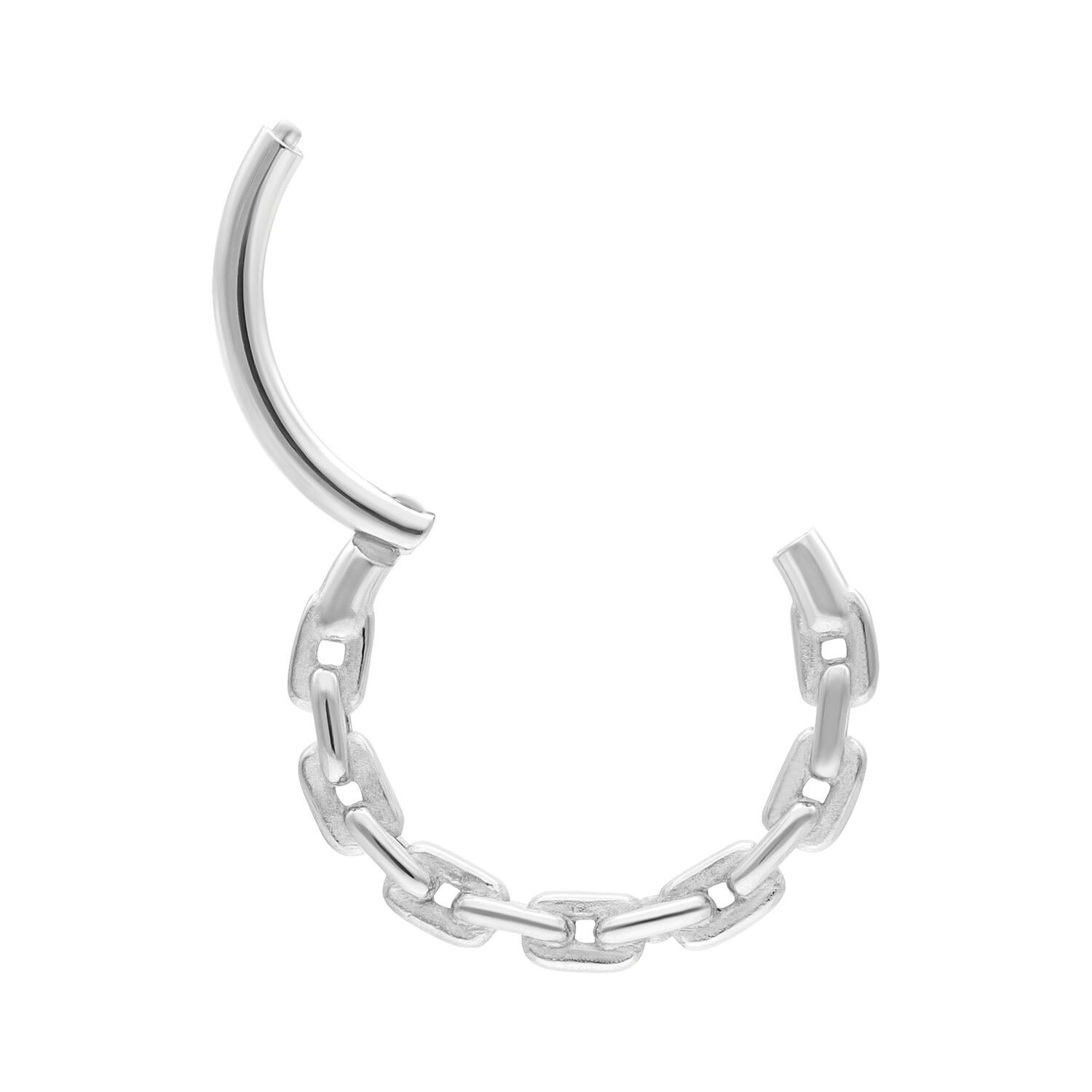 Clicker Chaîne d'Ancre Argenté 12mm Clicker Chaîne d'Ancre argenté avec un diamètre de 12mm sur fond blanc
