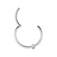 Anneau à Charnière Croix Argent 12mm Piercing Anneau à charnière croix argenté avec un diamètre intérieur de 12,0 mm sur fond blanc