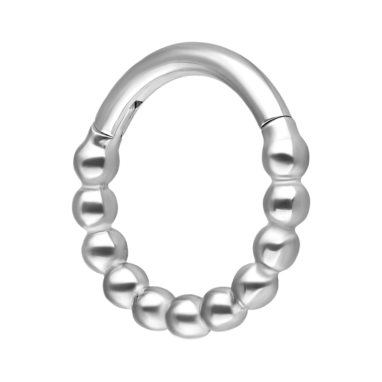 Clicker à Chaîne Boule Argenté 6,0 mm Clicker à Chaîne Boule Argenté avec un diamètre intérieur de 6,0 mm sur fond blanc
