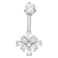 Bananabell Oriental Namid en argent 8mm Bananabell en argent avec cristaux, 8 mm de longueur sur fond blanc