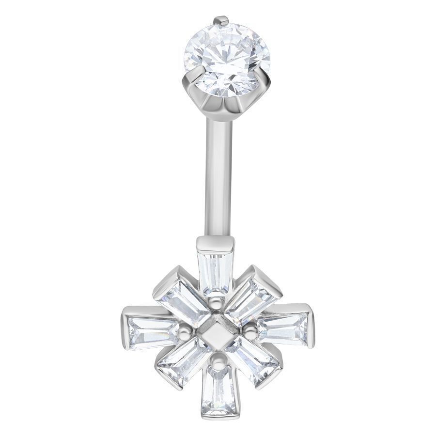 Bananabell Oriental Namid en argent 8mm Bananabell en argent avec cristaux, 8 mm de longueur sur fond blanc
