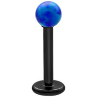 Labret en opale bleu foncé 5,0 mm Labret en opale synthétique bleu foncé avec tige noire