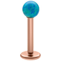 Labret Piercing Opale Bleu Marine 5 mm Labret boule opale bleu marine avec tige en titane rosé