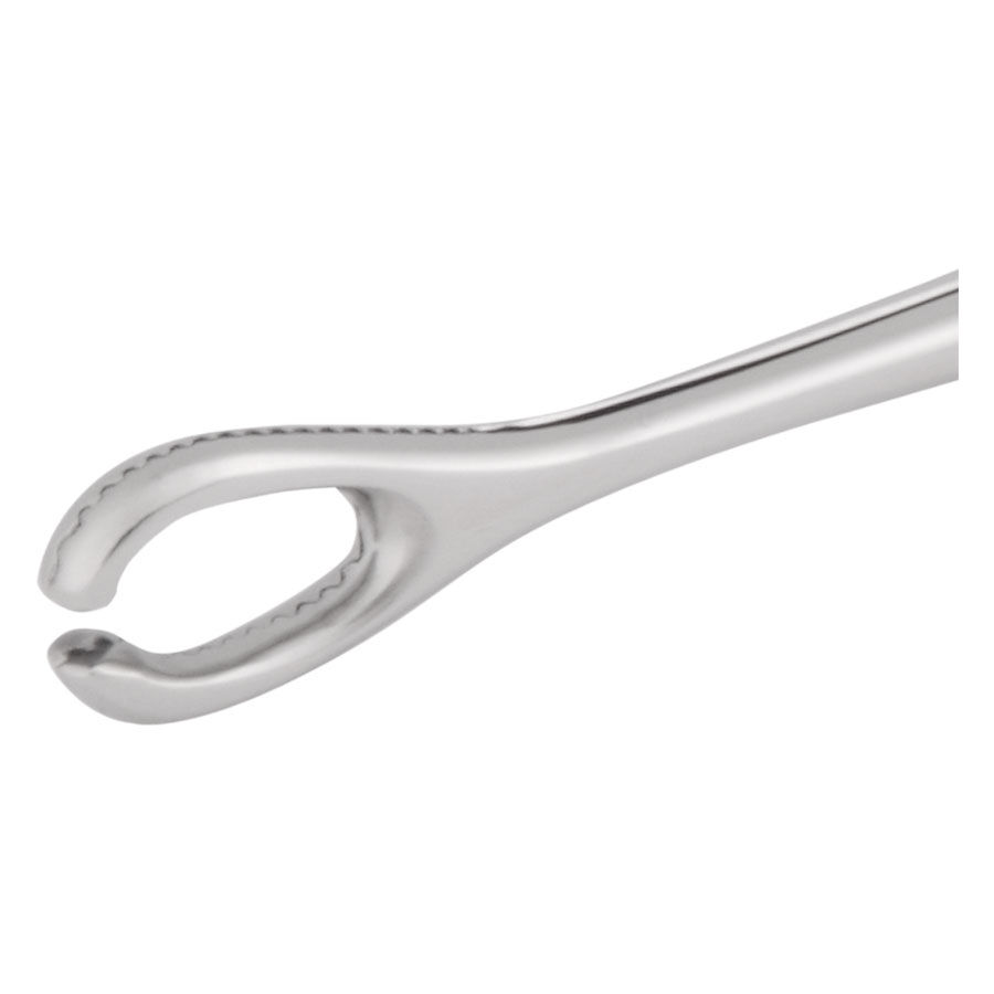 Pinzette Éponge à extrémités ouvertes en argent avec un diamètre intérieur de 6mm sur fond blanc