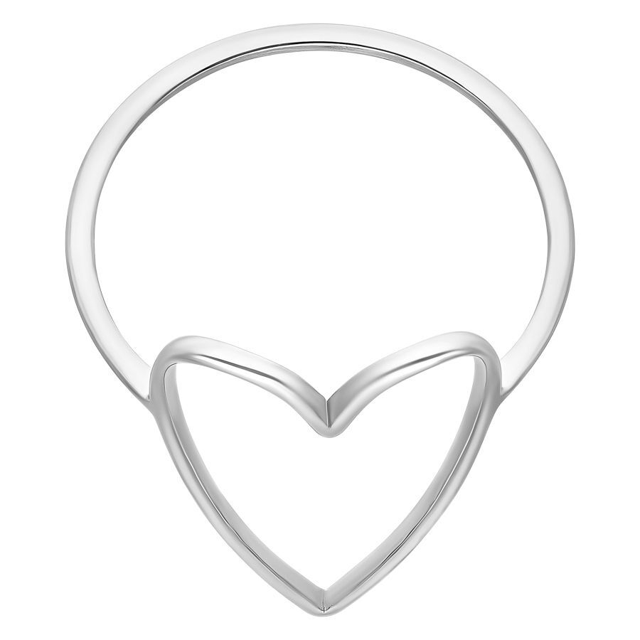 Bague cœur en argent en acier chirurgical Bague cœur en argent en acier chirurgical sur fond blanc