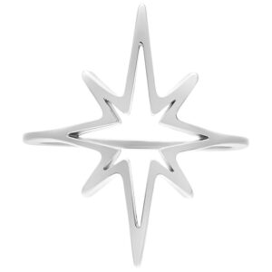 Bague Étoile Polaire argentée de 17,0 mm sur fond blanc