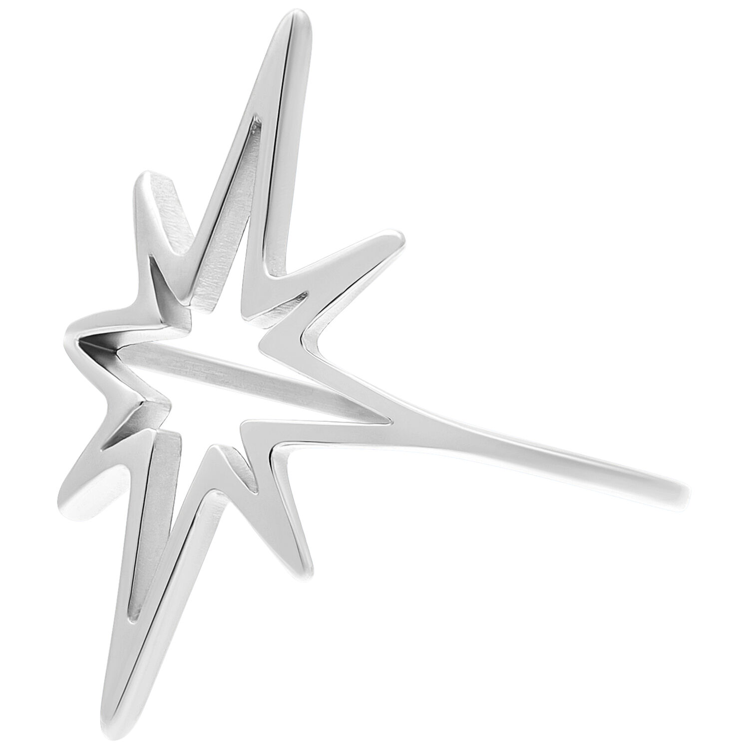 Bague Polar Star en argent, 17,0 mm Bague Polar Star argentée de 17,0 mm sur fond blanc