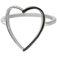 Bague cœur en argent 17,0 mm de Wildcat Bague cœur en argent de 17,0 mm sur fond blanc