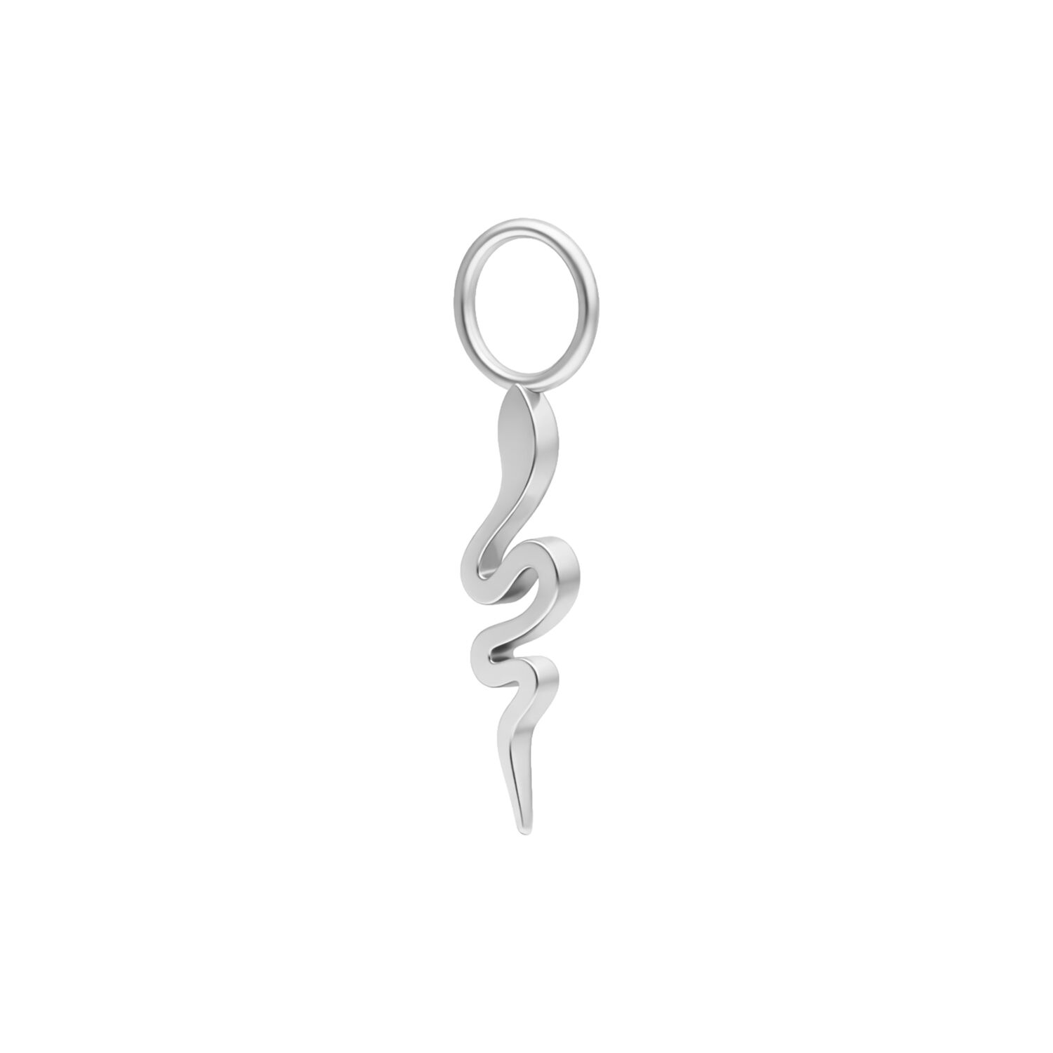 Pendentif serpent en métal argenté Pendentif serpent en acier chirurgical argenté sur fond blanc