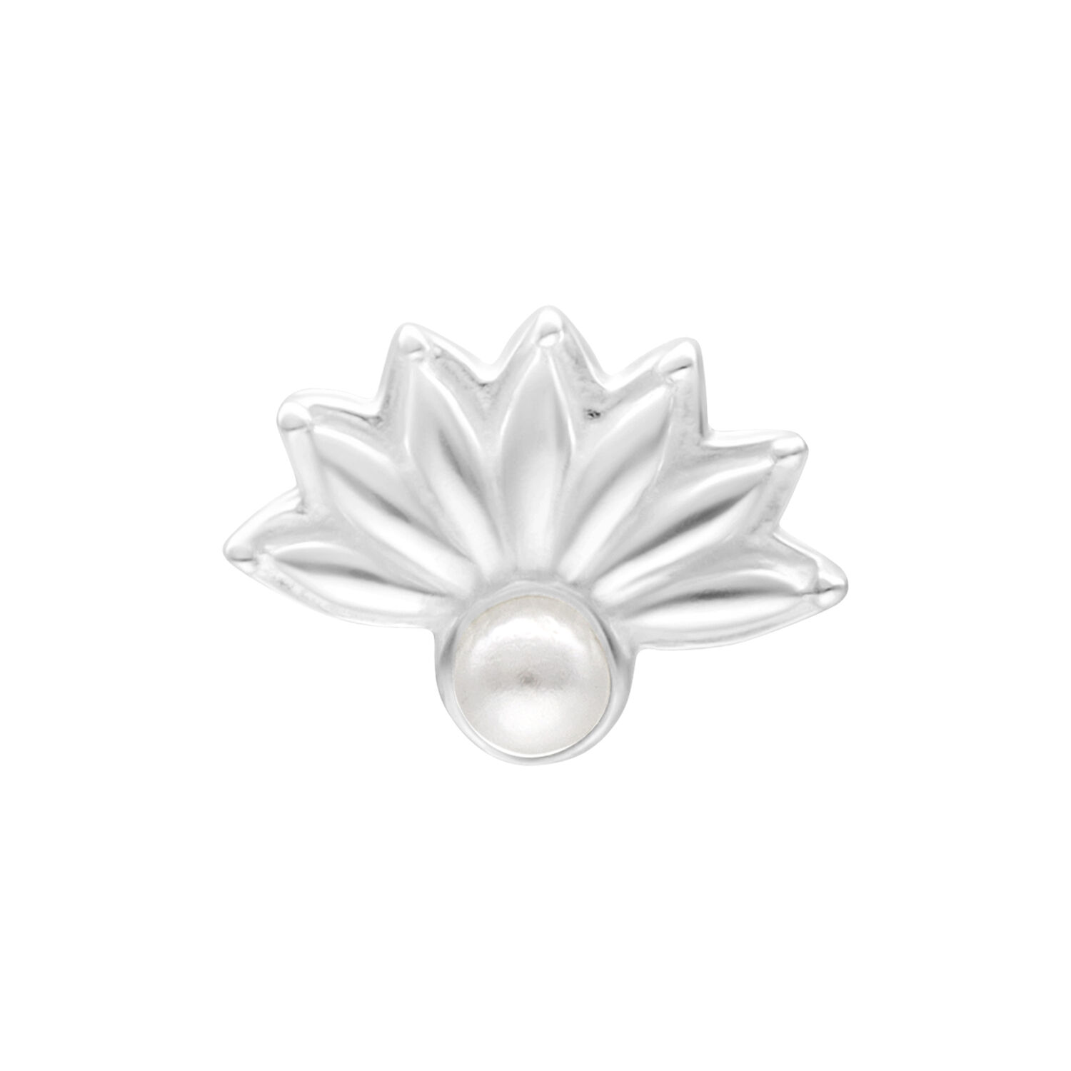 Embout argenté Push Fit Pearl Peacock Embout Peacock argenté avec perle sur fond blanc