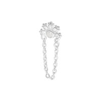 Embout Push Fit argenté avec cristal Embout Push Fit argenté avec cristal clair sur fond blanc