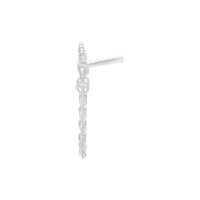 Embout Crystal Sunrise argenté Push Fit Embout argenté avec chaîne en cristal sur fond blanc
