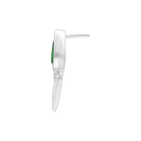 Embout Push Fit Émeraude Argent Embout Push Fit argenté avec cristal vert sur fond blanc