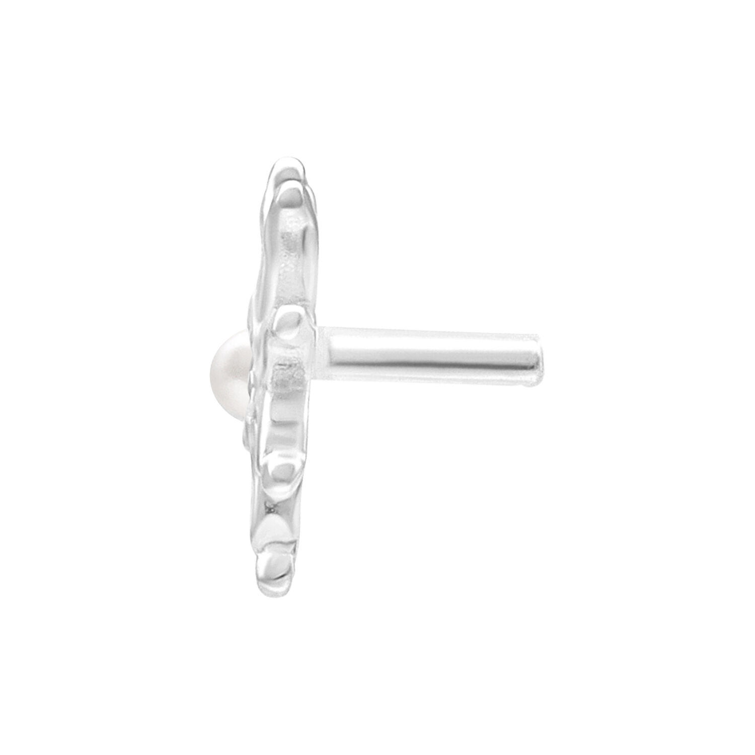 Embout Bloom Push Fit argenté 7mm Embout Bloom argenté avec filetage Push Fit sur fond blanc
