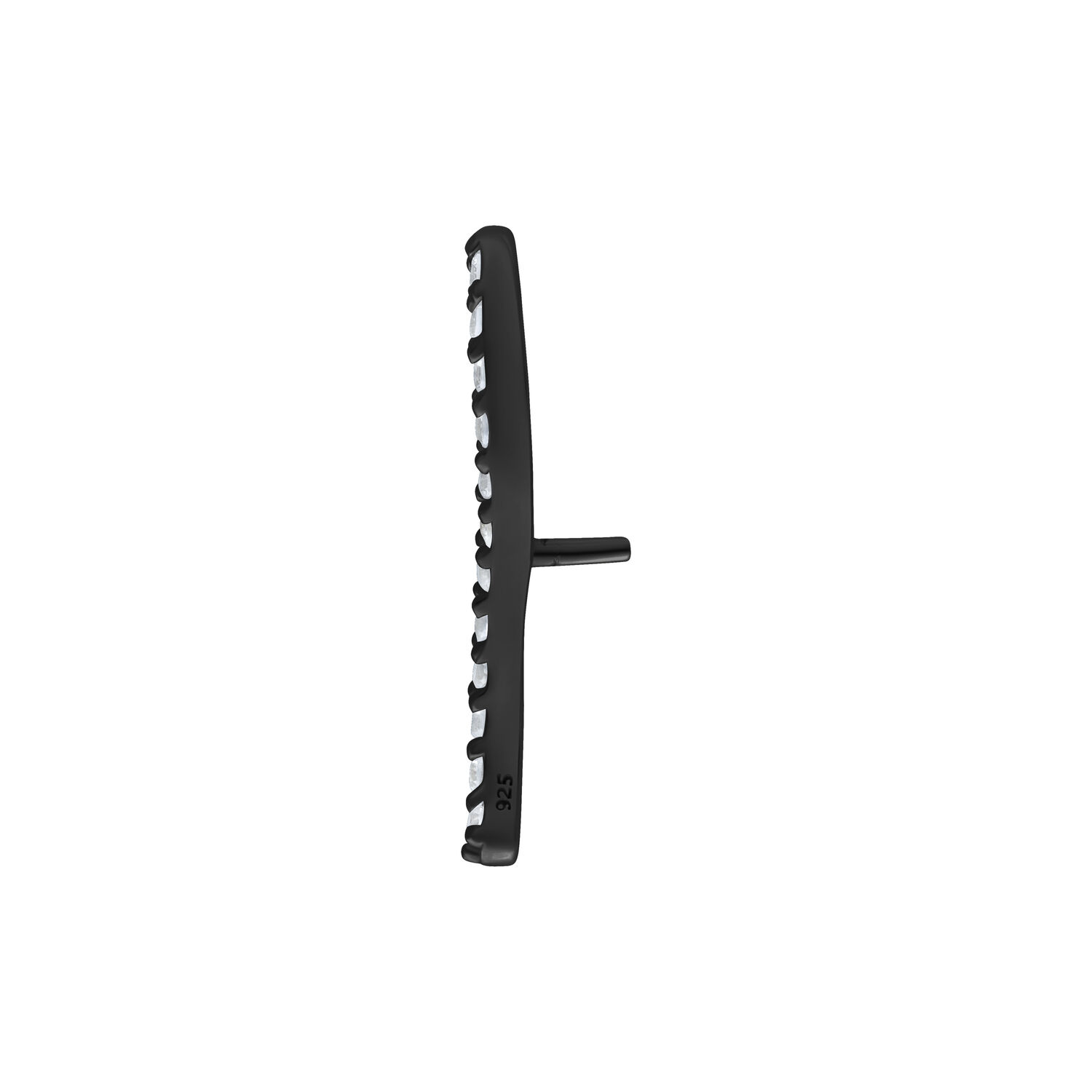 Embout Push Fit noir avec cristaux Embout Push Fit noir pour Bioplast avec cristaux sur fond blanc