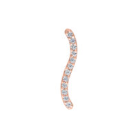 Embout Push Fit en Or Rose avec Cristaux Embout Push Fit en or rose avec cristaux clairs sur fond blanc