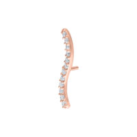 Embout Push Fit en or rose avec cristaux Embout Push Fit en or rose avec cristaux clairs sur fond blanc