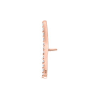 Embout Push Fit en or rose avec rangée de cristaux Embout Push Fit en or rose avec cristaux clairs sur fond blanc