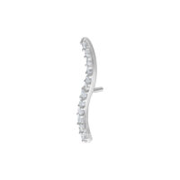 Embout Push Fit Argenté avec Cristaux Embout de piercing argenté avec cristaux clairs sur fond blanc