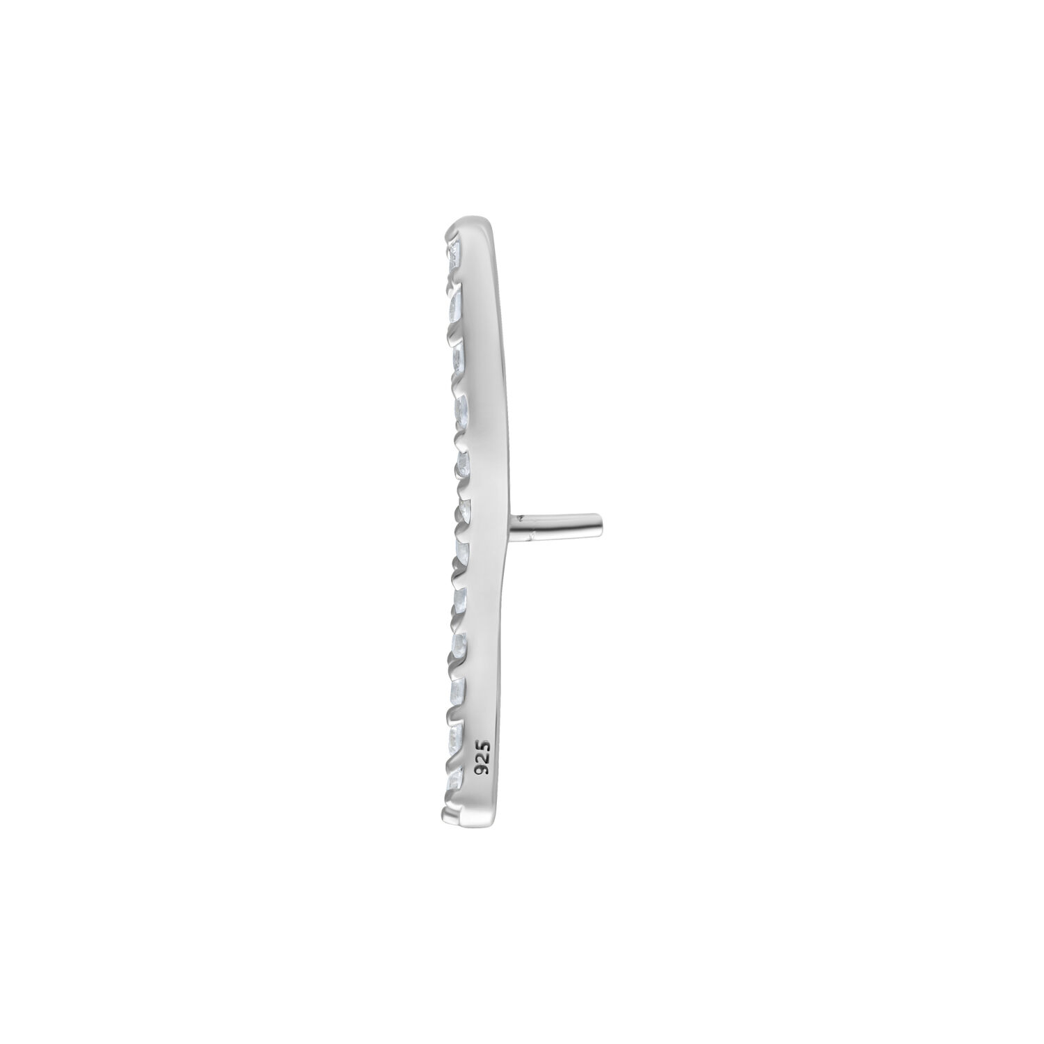 Embout Push Fit Argenté pour Bioplast Embout Push Fit argenté avec rangée de cristaux sur fond blanc