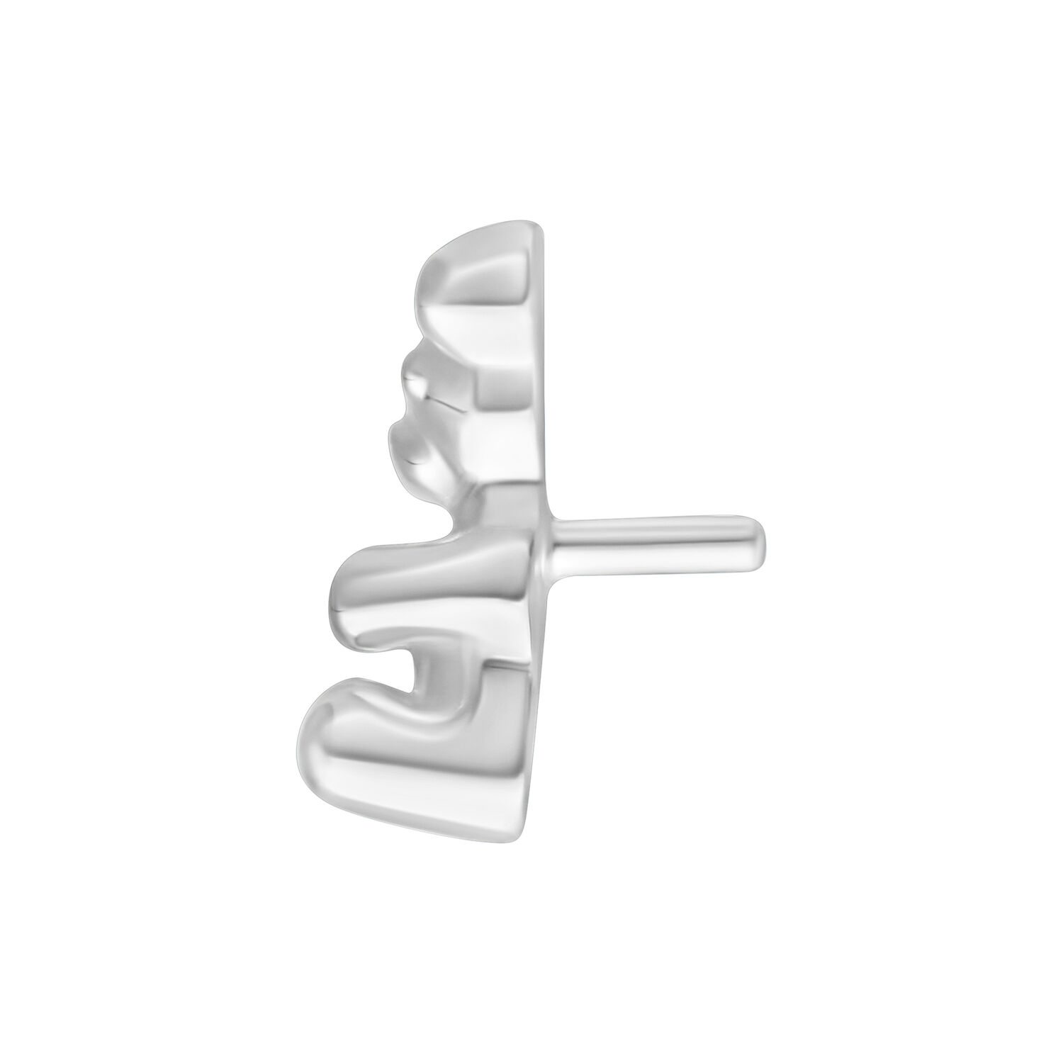 Embout Gummi Bear argenté pour Bioplast Embout de piercing Gummi Bear argenté sur fond blanc