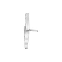 Embout Feuille Cristal Argenté pour Push Fit Embout Push Fit argenté en forme de feuille sur fond blanc