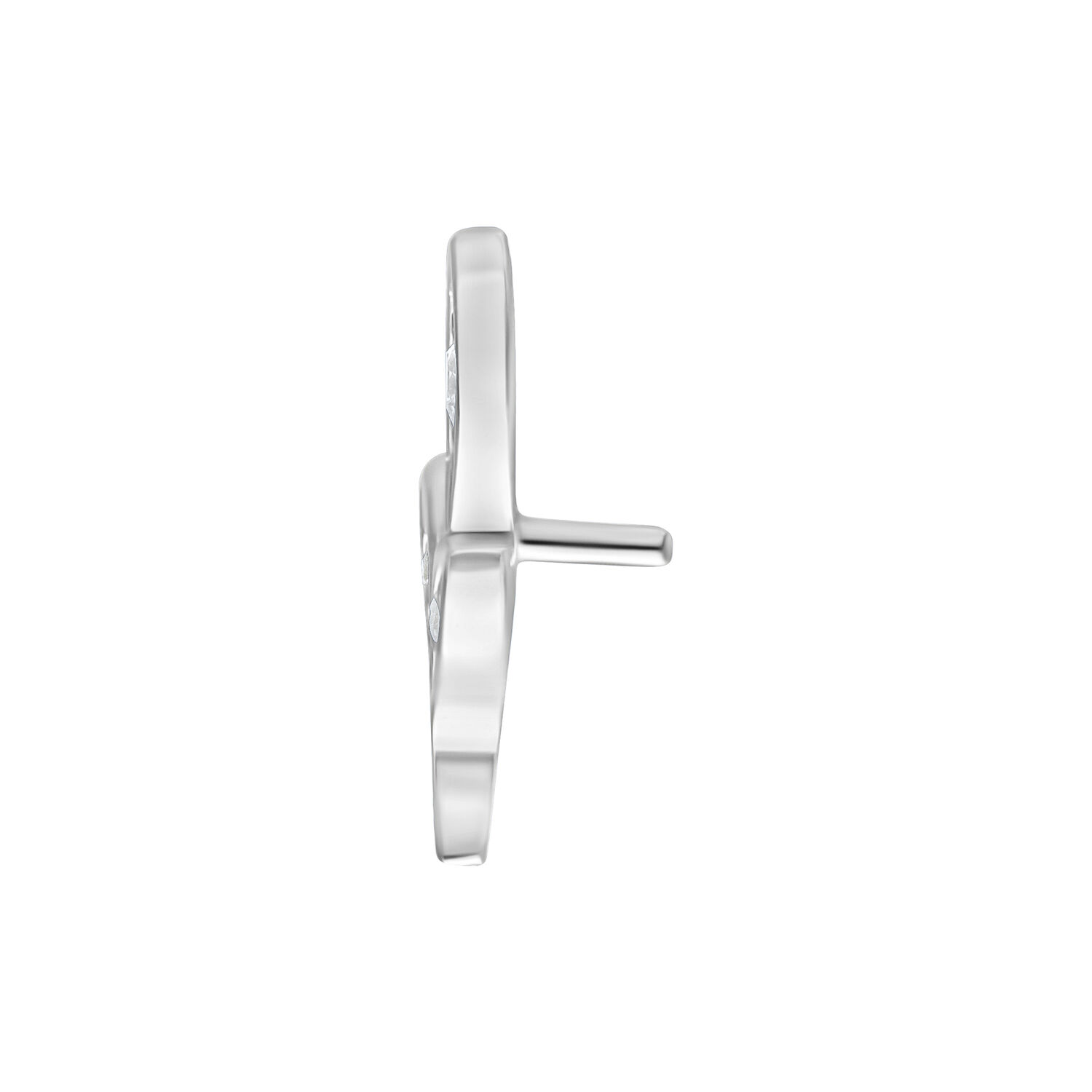 Embout Feuille Cristal Argenté pour Push Fit Embout Push Fit argenté en forme de feuille sur fond blanc