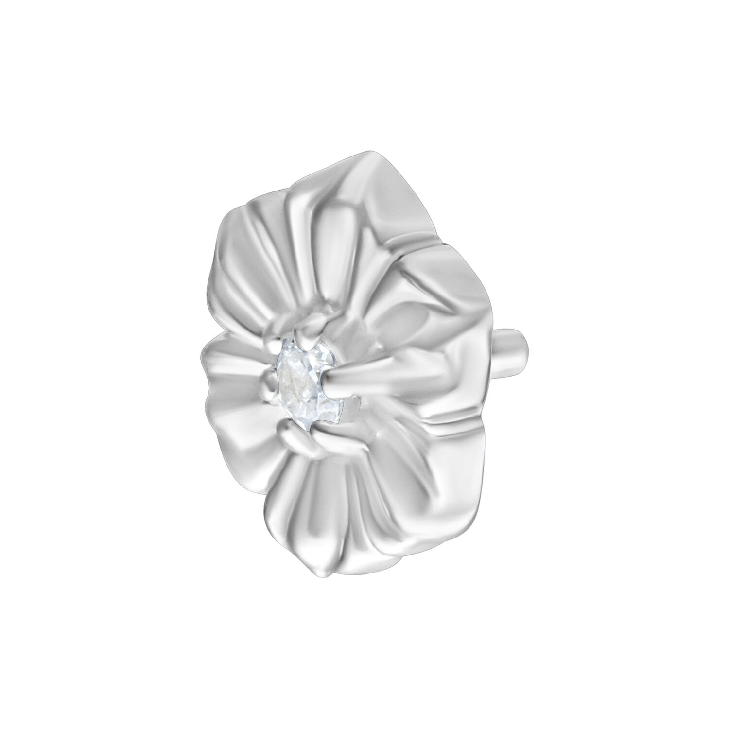 Embout Hibiscus Argenté pour Push Fit Embout Hibiscus Argenté pour Push Fit, forme de fleur