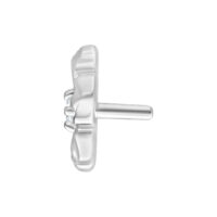 Embout Hibiscus Argenté pour Push Fit Embout Hibiscus Argenté pour Push Fit sur fond blanc