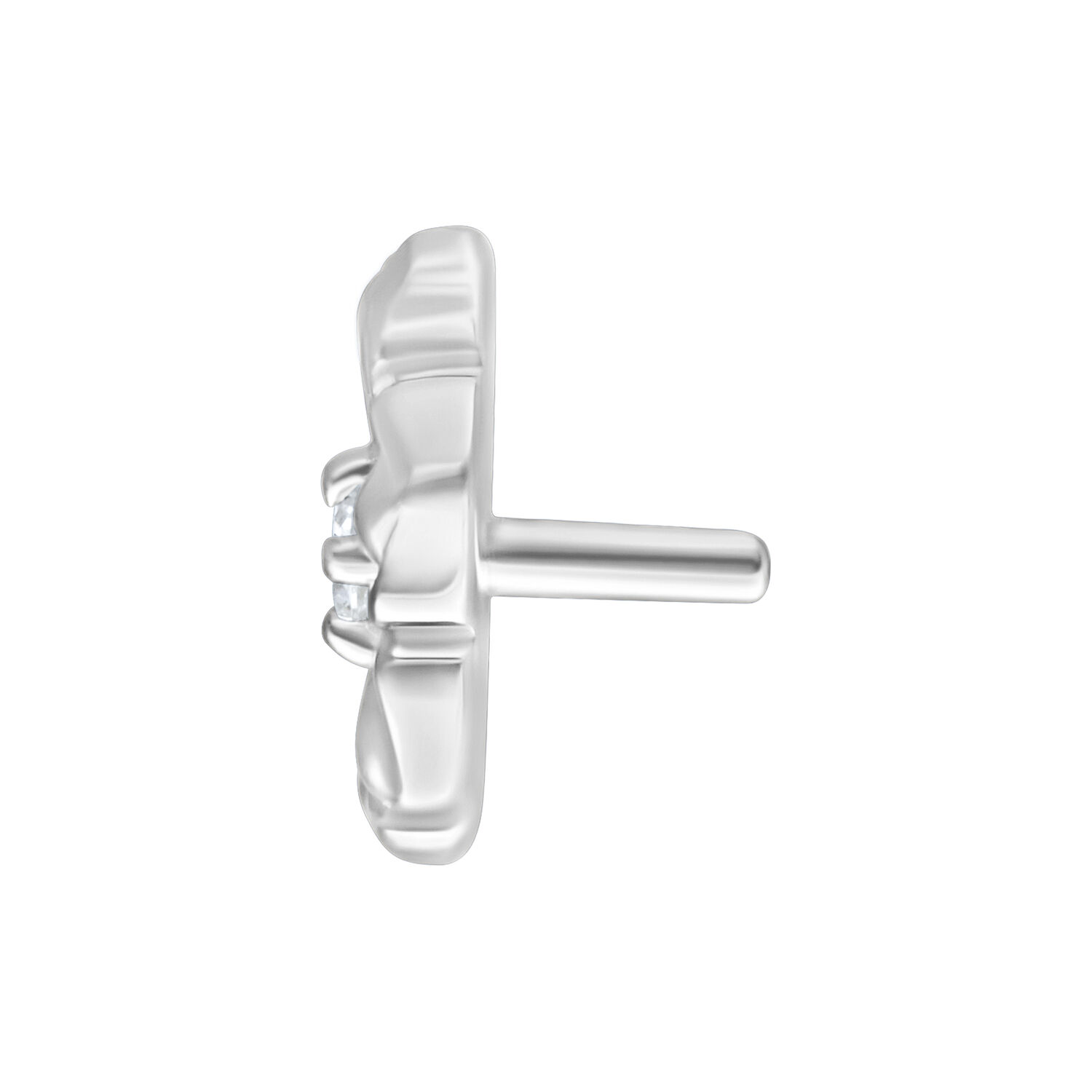 Embout Hibiscus Argenté pour Push Fit Embout Hibiscus Argenté pour Push Fit sur fond blanc