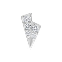 Tricorne argenté Push Fit avec cristaux Embout Tricorne argenté avec cristaux scintillants sur fond blanc