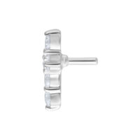 Embout Crystal Cross argenté Push Fit Embout Crystal Cross argenté pour Bioplast avec cristaux clairs sur fond blanc